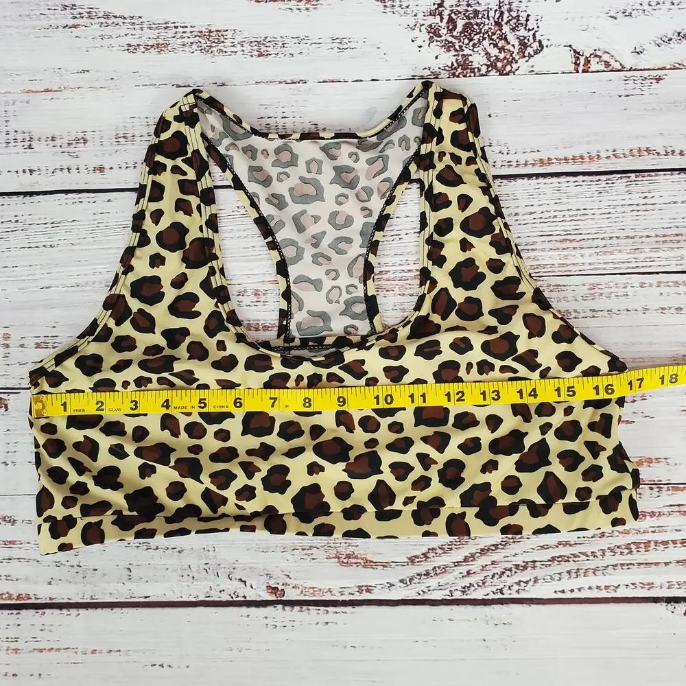 NEW Leopard Print 2 Piece Swim Suit 2XL Racer Back Top & Boy Shorts Coastal Vaca - Picture 7 of 11